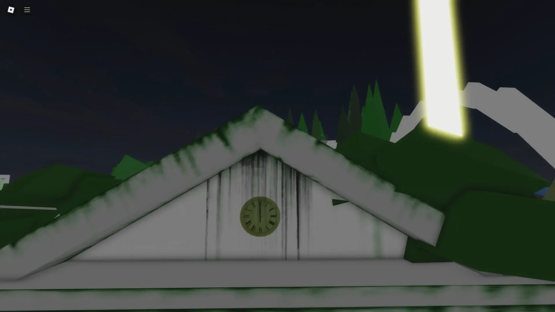 Clock on the roof showing 1200 in the Abandoned Mausoleum in Brookhaven