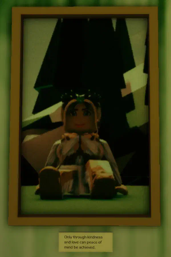 A message from Kind appearing in Brookhaven’s Abandoned Mausoleum, reading: Only through kindness and love can peace of mind be achieved.