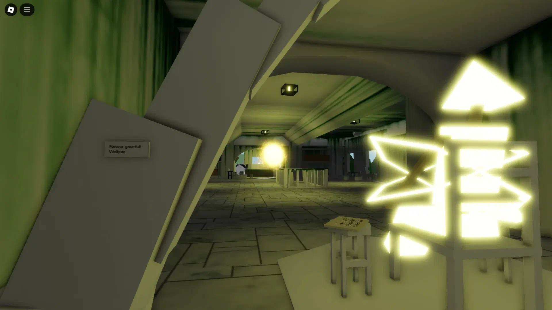 A hidden message in the Abandoned Mausoleum from Wolfpaq, expressing gratitude and possibly hinting at a deeper mystery.