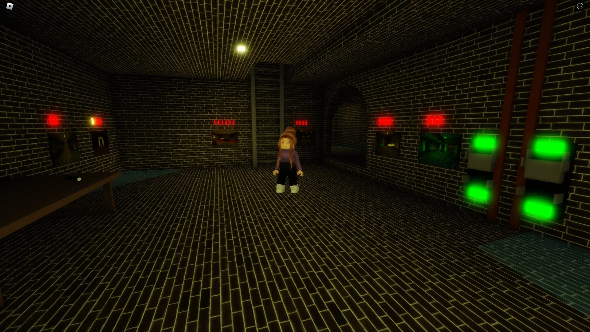 View of the main room with pictures all around and bars above them