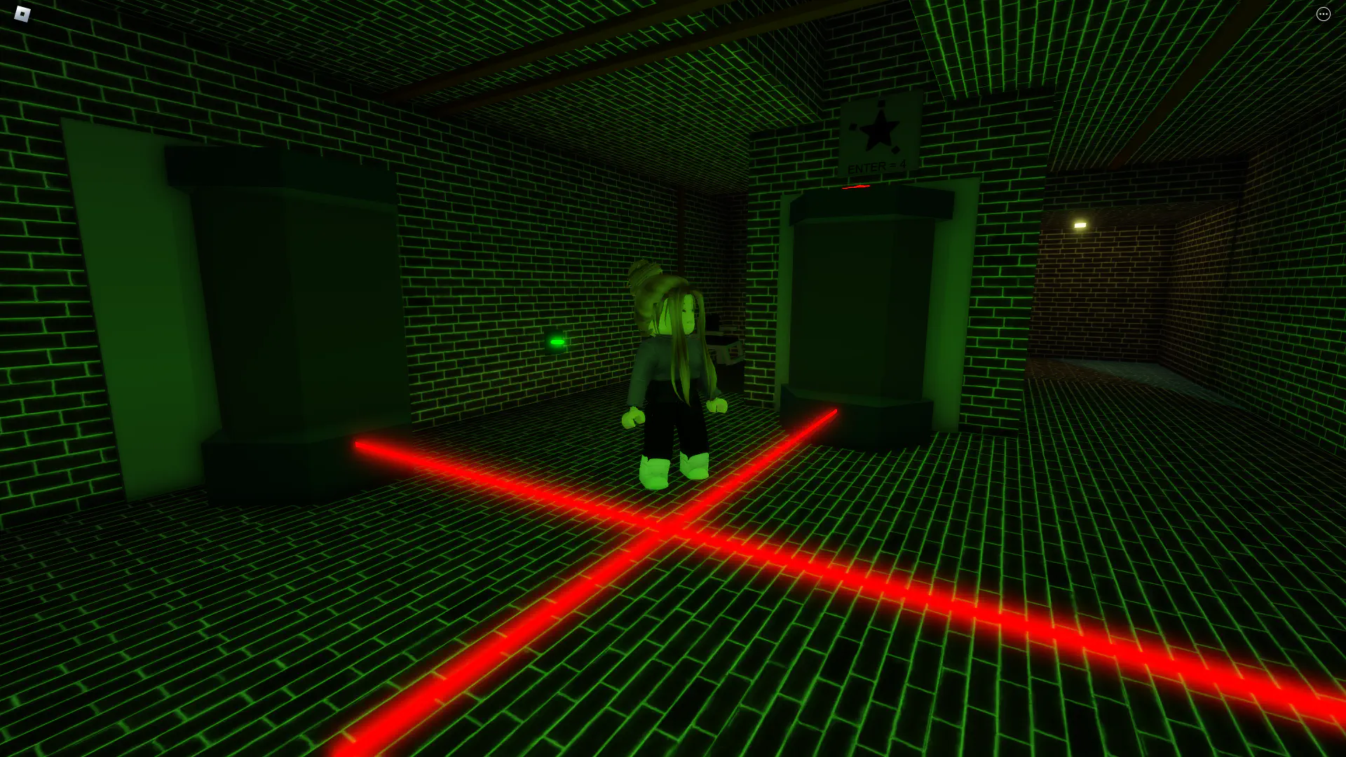 The lasers in the lab and capsules room are red