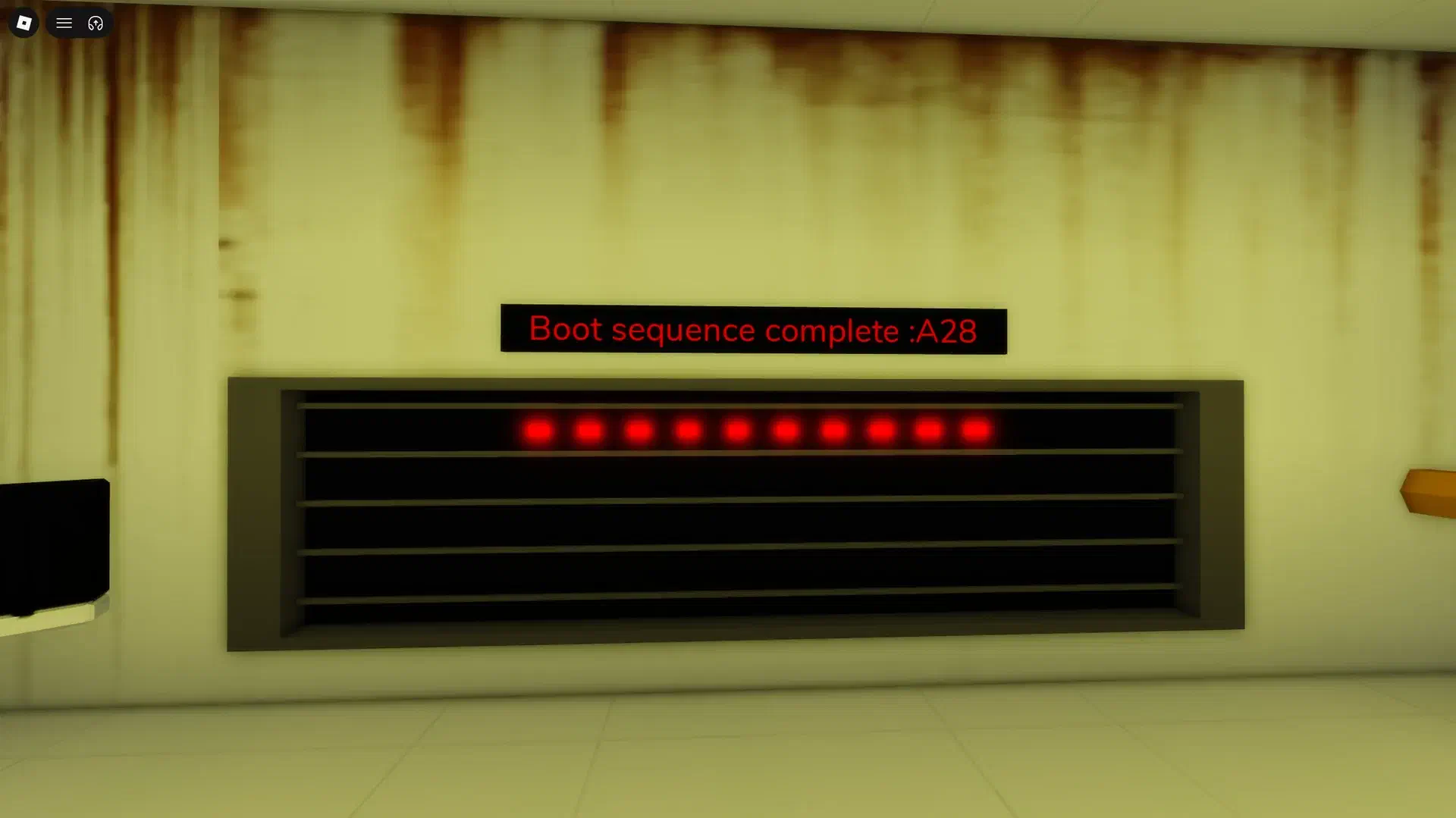Panel displaying Boot sequence complete A28