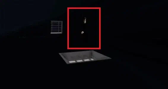 Hidden attic entrance through vent in police cell