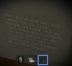 Message behind chair to follow the book