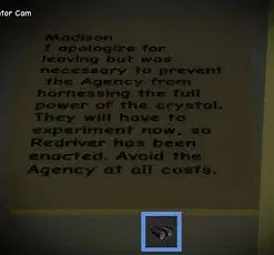 Note to Madison apologizing for leaving abruptly