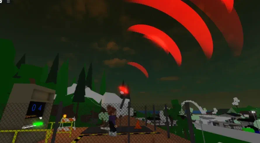 Brookhaven Movie RP rooftop signal activation glowing red during quest finale