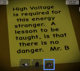 Note from Mr. B, High voltage is required