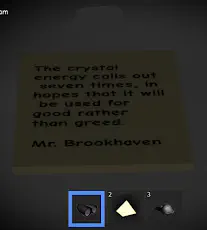 Note from Mr. Brookhaven, the crystal calls out 7 times.