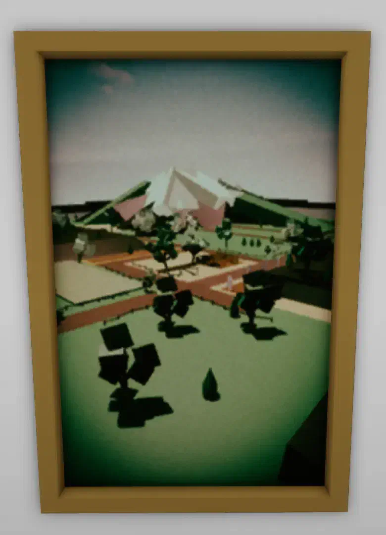 The Brookhaven in the Beginning painting in the Brookhaven Museum, showing an aerial view of the town before buildings were constructed.