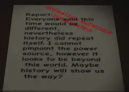 Note in Secret XRAY Room reads Operation REDRIVER Terminated