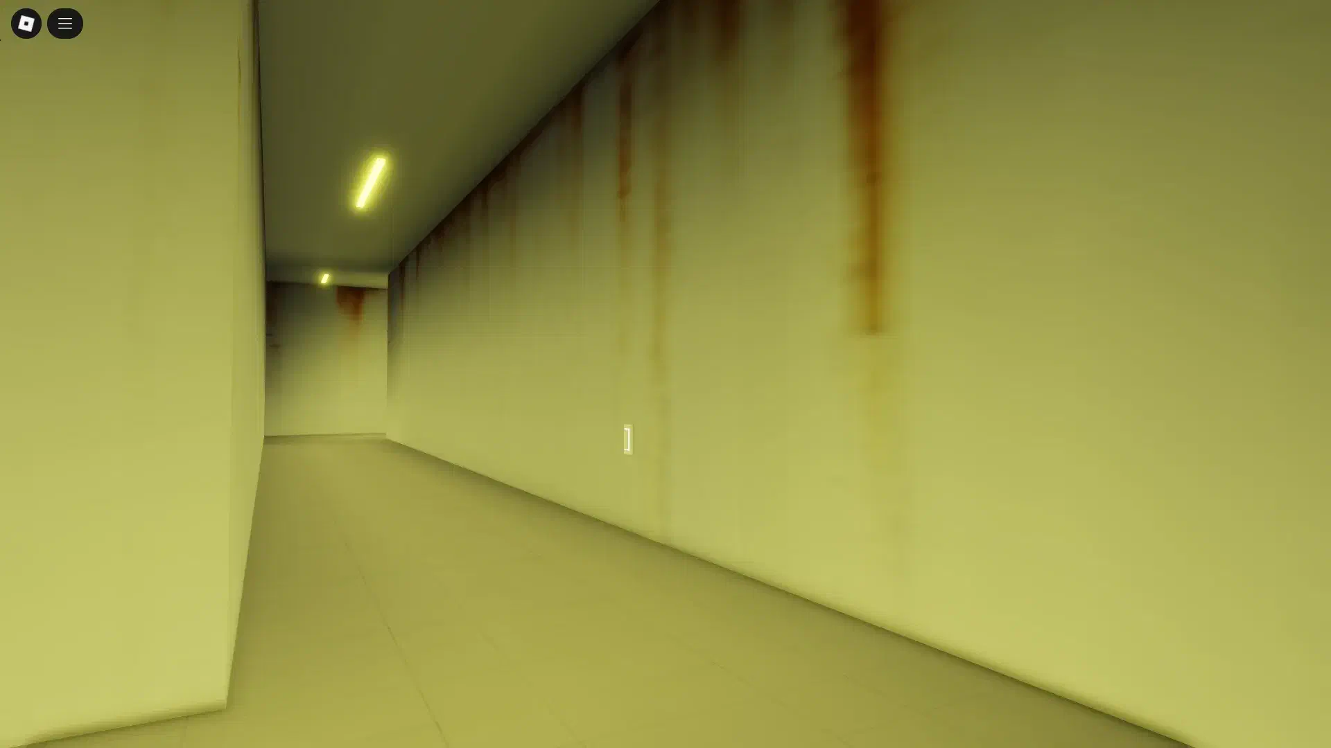 Hallway with switch; false wall is to the right