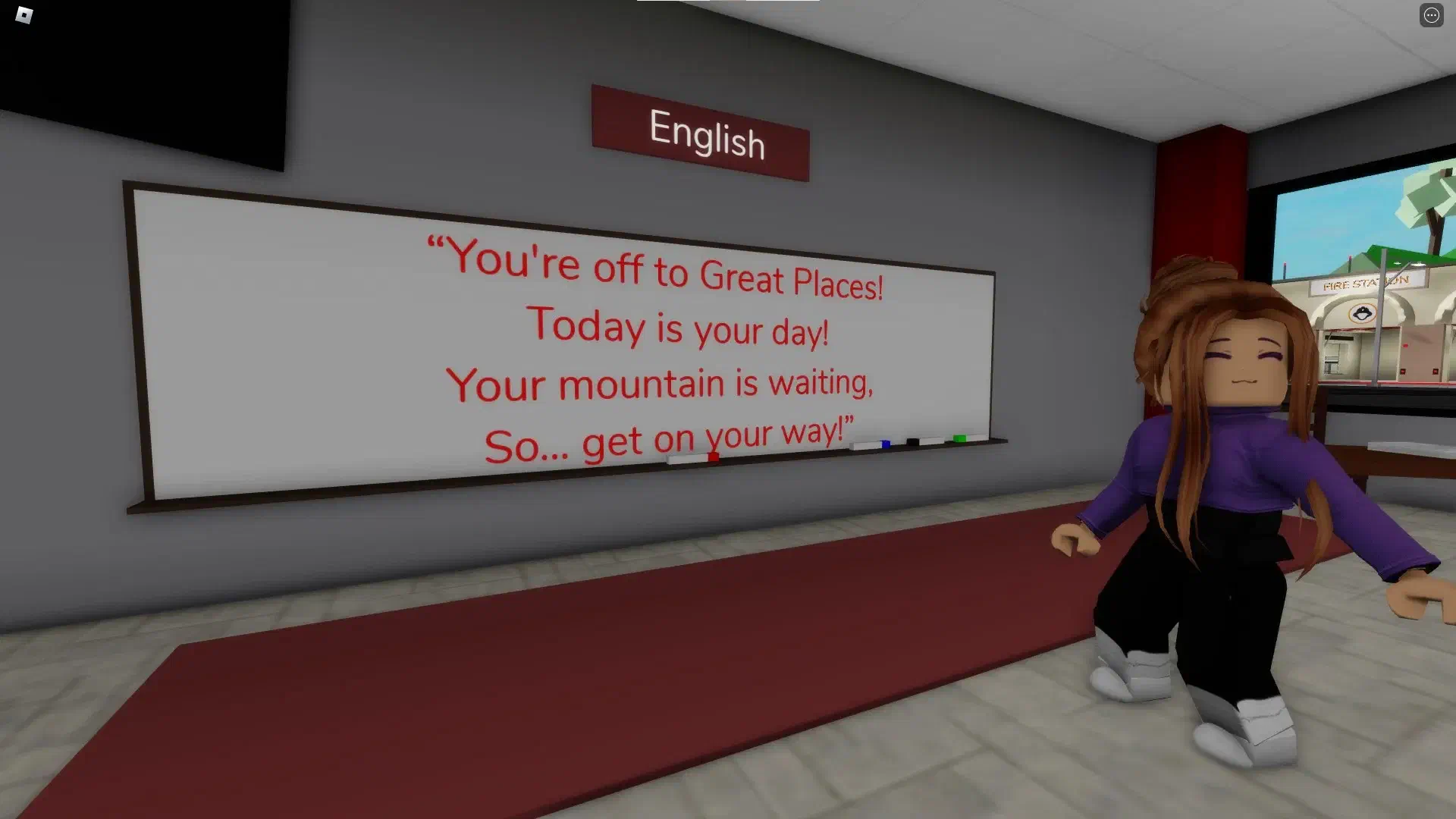 Brookhaven's English class room previous Dr. Seuss quote in English Class room.