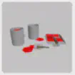 BrookhavenRP Update: A set of red and silver paint buckets with brushes, great for decorating or creative role-play scenes.