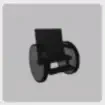BrookhavenRP Update: A black wheelchair with large wheels for accessibility role-plays.