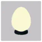 Egg Lamp lit up on table