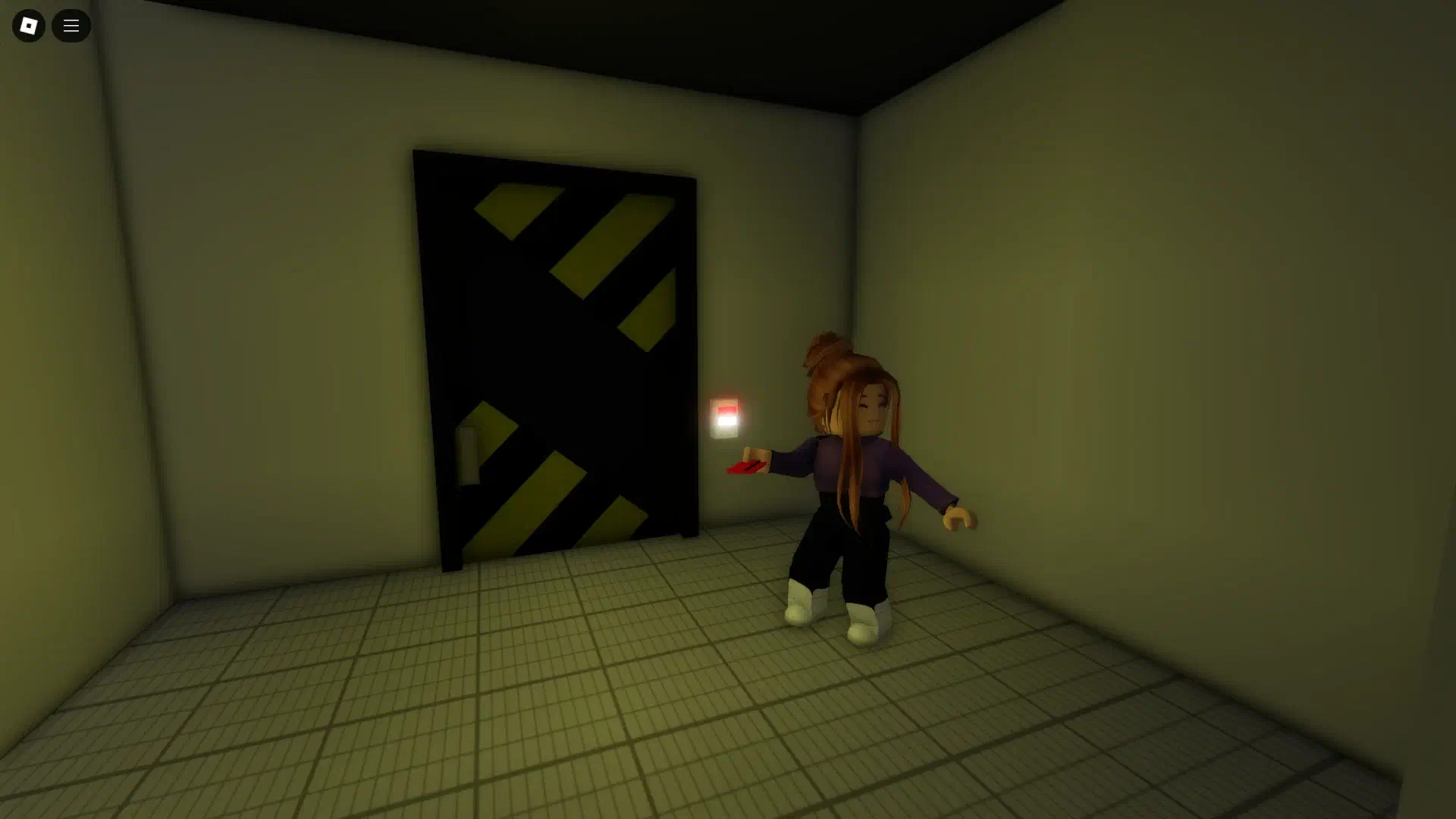 BrookhavenRP Jet Update: A secure door requiring a red key card to access the hangar.