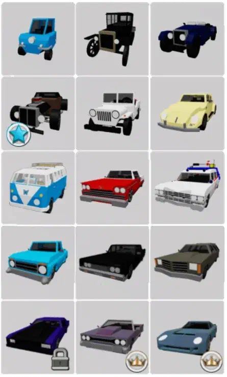 Full set of all Classic Vehicles