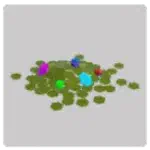 BrookhavenRP Prop: Colorful gems and gold coins scattered in a heap.