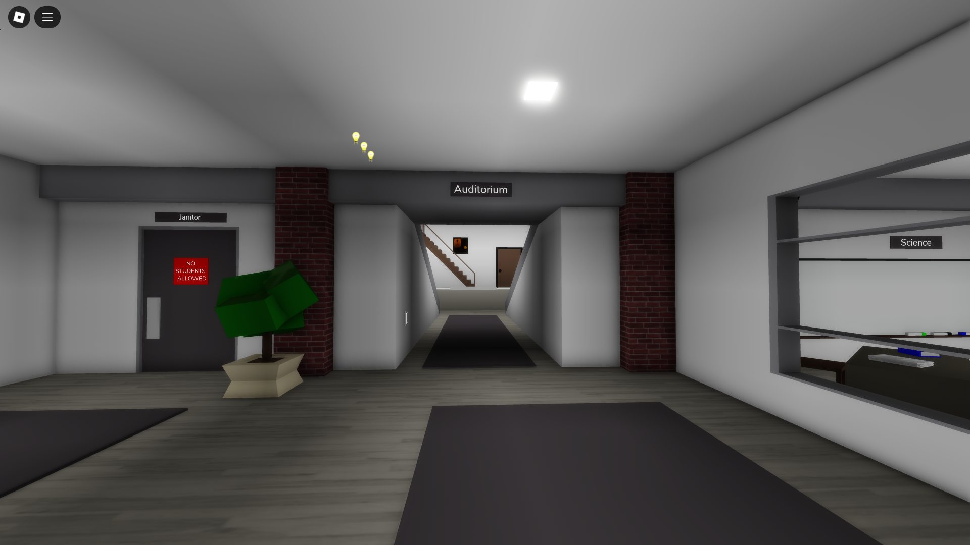 Secret entrance into a hidden room through the brick pillar on the right