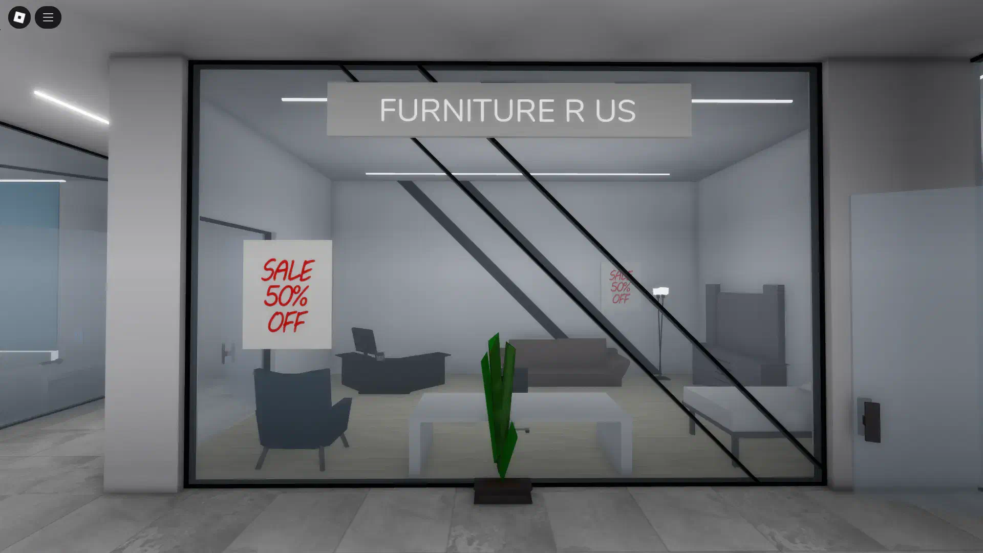 A peek inside the new furniture store at the mall in BrookhavenRP, featuring modern decor options.